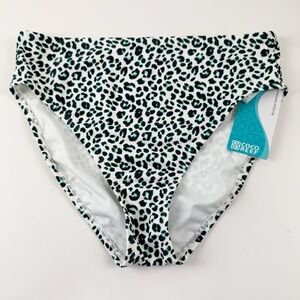 Coco Reef Bikini Bottom Womens XL Animal Print White Black Blue Swim NWT